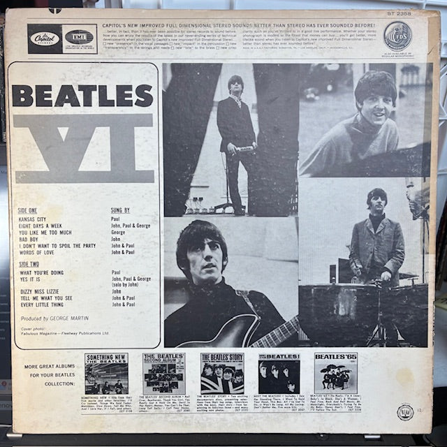Beatles VI (VINYL) | Excellent (EX) Very Good Plus (VG+) - ROCK / USED *EXCELLENT*