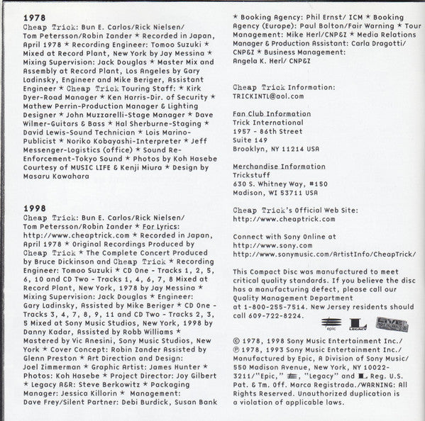 At Budokan: The Complete Concert (2xCD) | Excellent (EX) Excellent (EX) - ROCK / USED *EXCELLENT*