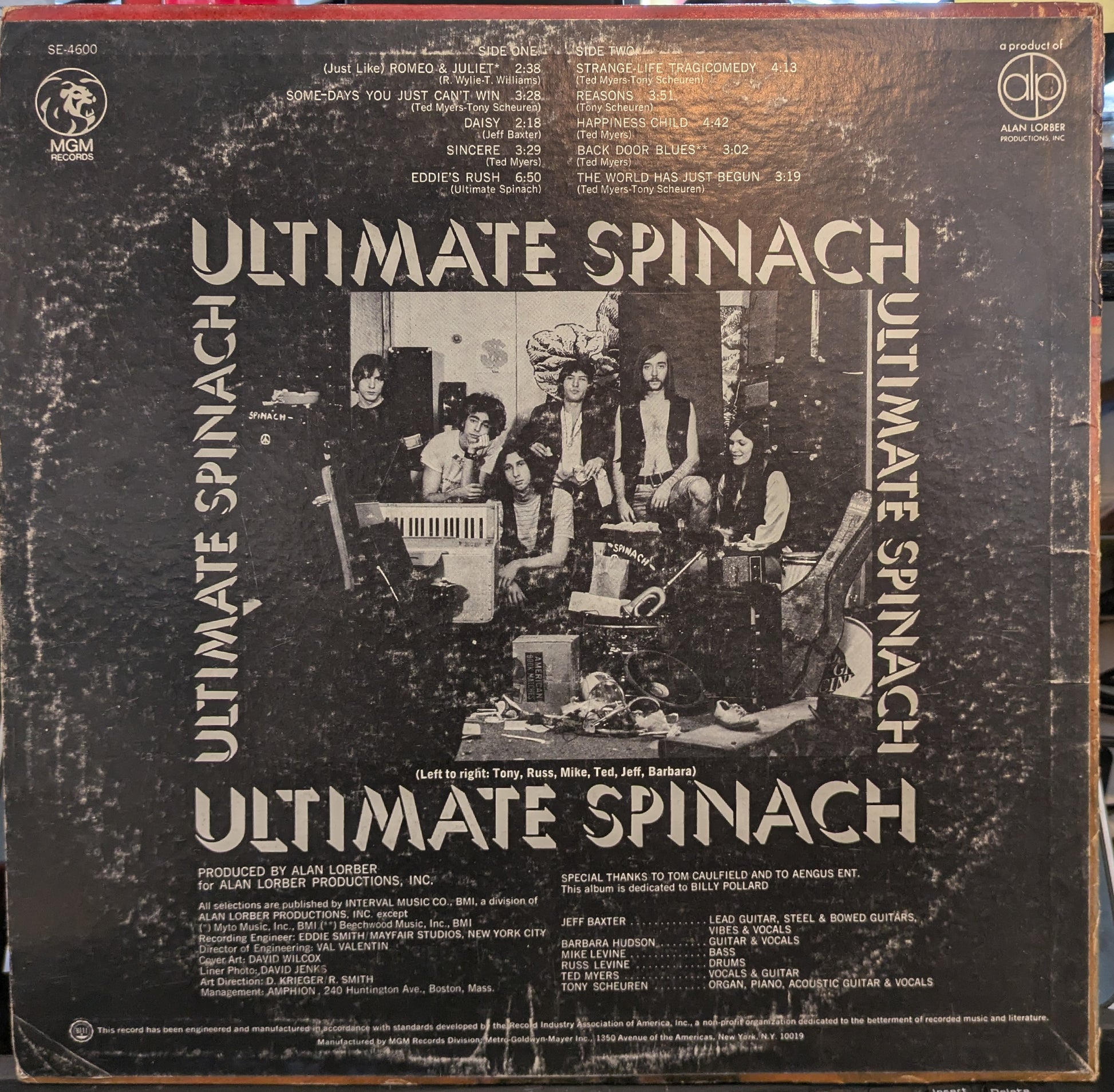Ultimate Spinach (VINYL) | Good Plus (G+) Very Good (VG) - ROCK / USED *GOOD+*