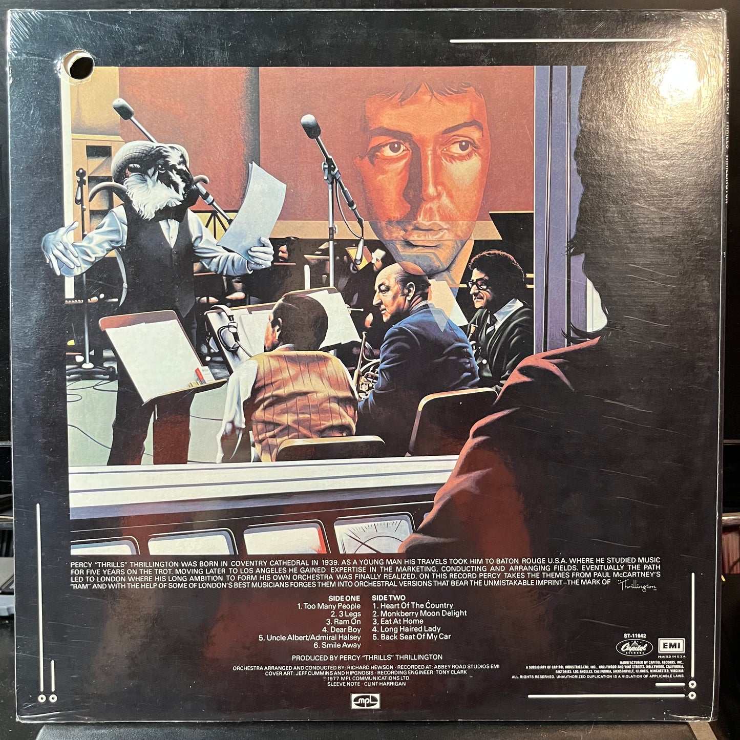 Percy "Thrills" Thrillington - Thrillington (VINYL LP CAPITOL ST-11642 1977) | NEW Mint (M) Near Mint (NM) - ROCK / USED *MINT*