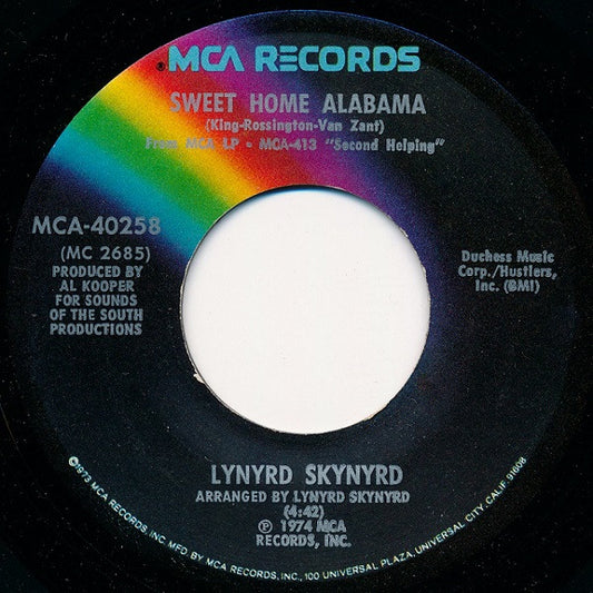 Lynyrd Skynyrd Sweet Home Alabama 7" Near Mint (NM or M-) Excellent (EX)