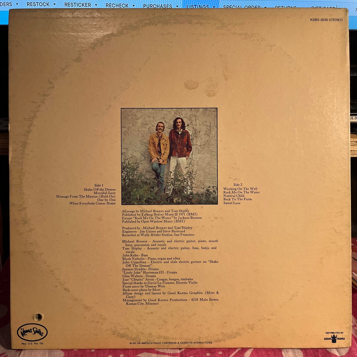 Brewer And Shipley - Shake Off The Demon *SCRANTON* | Near Mint (NM) Very Good Plus (VG+) - ROCK / USED *NEAR MINT-*