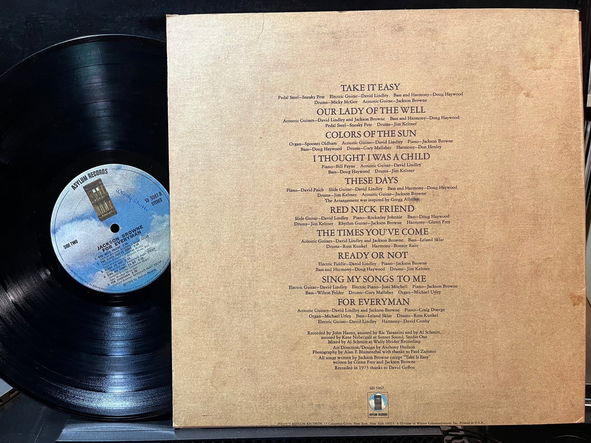 Jackson Browne - For Everyman (VINYL LP ASYLUM SD 5067 1973) | USED Near Mint- (NM-) Near Mint- (NM-) - ROCK / USED *NEAR MINT-*