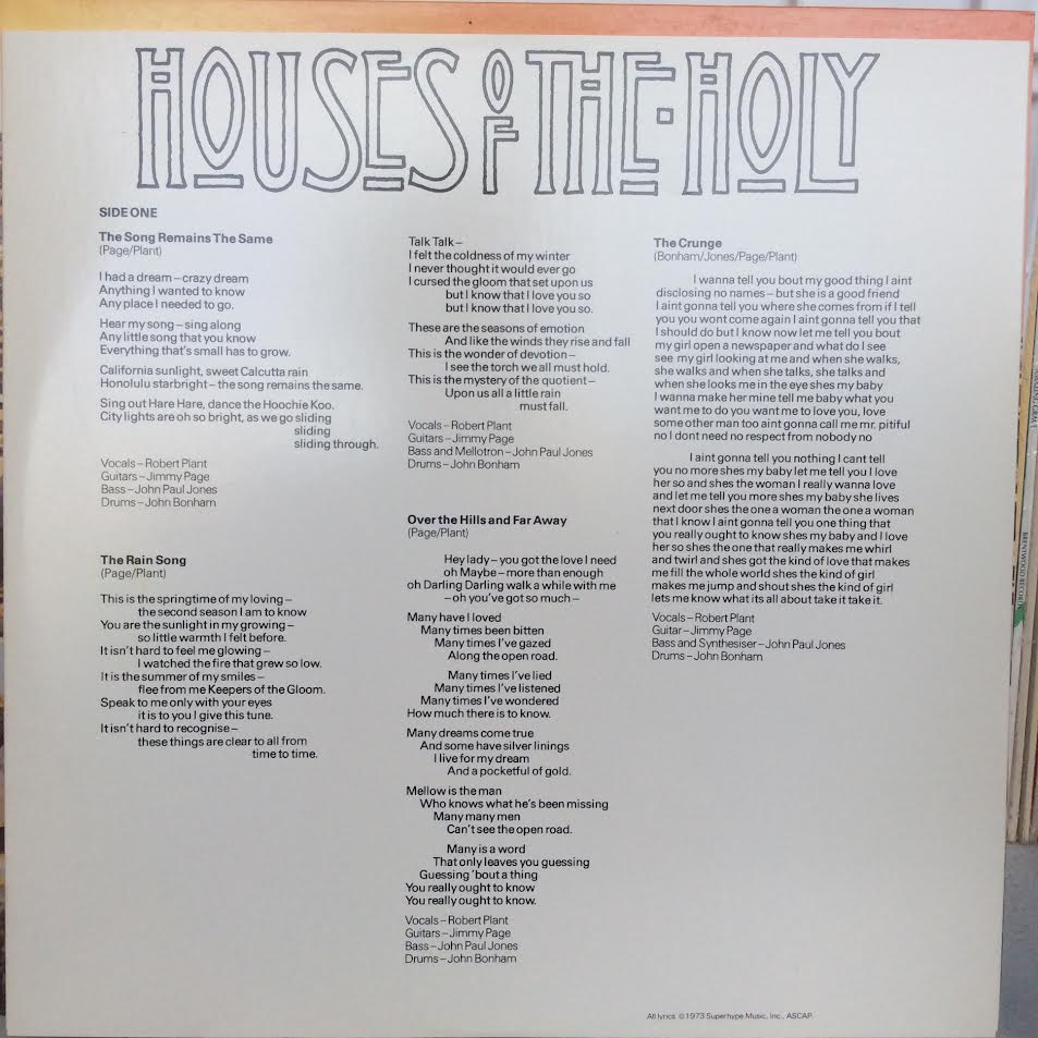 Houses Of The Holy (VINYL) | Near Mint- (NM-) Near Mint (NM) - ROCK / USED *NEAR MINT-*