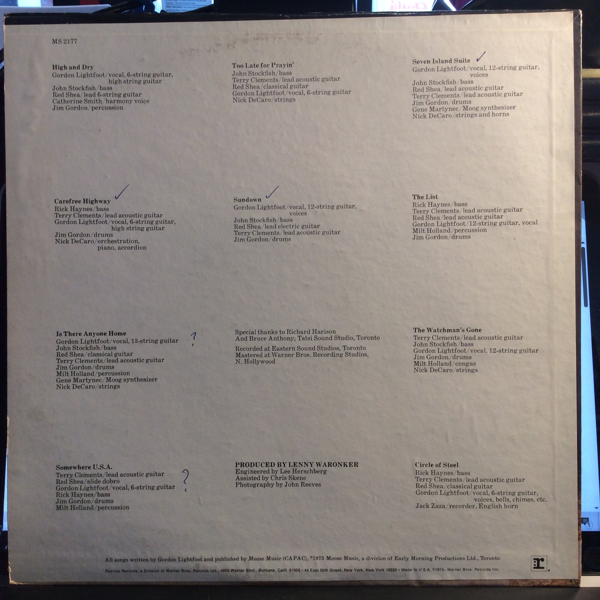 Sundown (VINYL) | Near Mint- (NM-) Excellent+ (EX+) - ROCK / USED *NEAR MINT-*