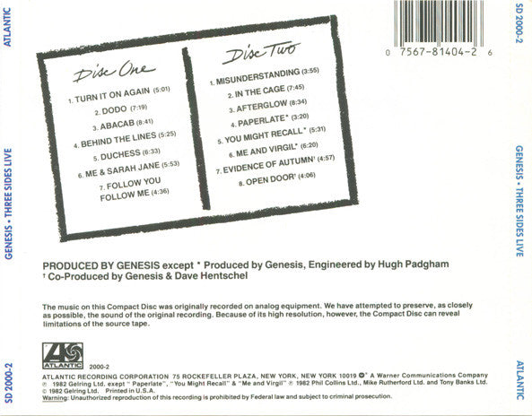 Three Sides Live (2xCD) | Near Mint- (NM-) Near Mint- (NM-) - ROCK / USED *NEAR MINT-*
