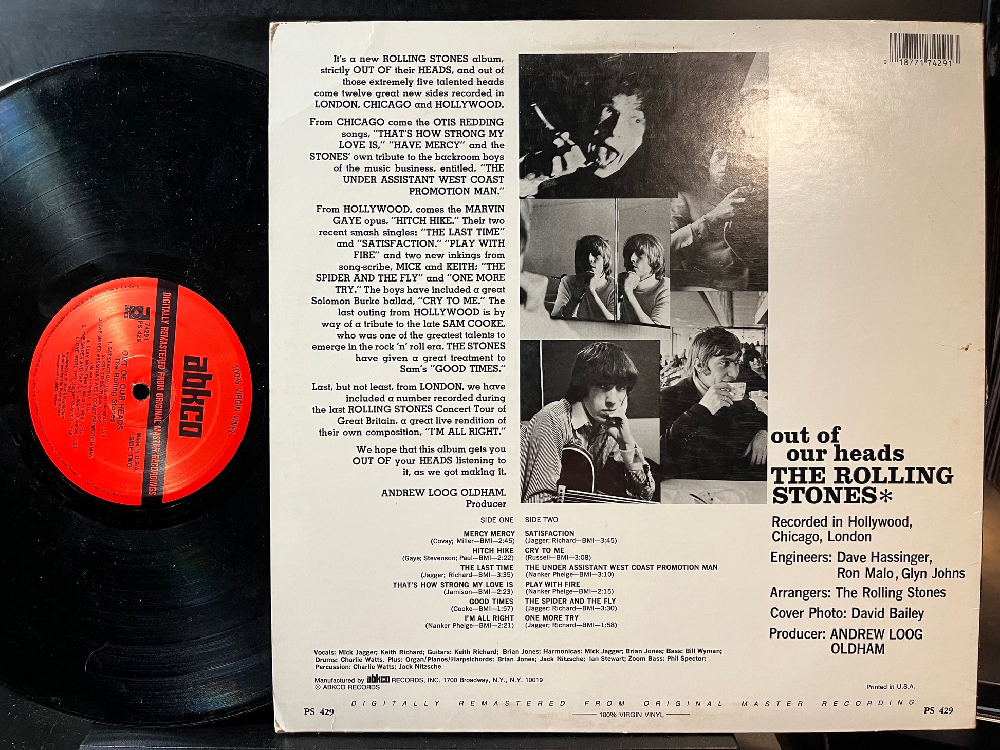 The Rolling Stones - Out Of Our Heads (VINYL LP ABKCO 74291 LONDON PS 429 1986) | Near Mint- (NM-) Very Good Plus Plus (VG++) - ROCK / USED *NEAR MINT-*