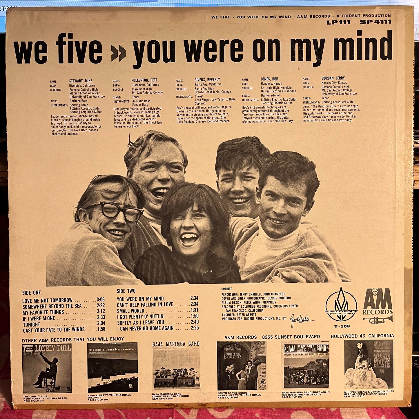 We Five - You Were On My Mind *MONARCH* | Near Mint (NM) Near Mint (NM) - ROCK / USED *NEAR MINT*