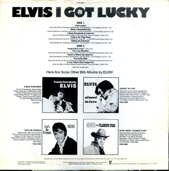 I Got Lucky (VINYL) | Near Mint (NM) Excellent (EX) - ROCK / USED *NEAR MINT*