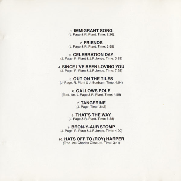Led Zeppelin III (CD) | Near Mint (NM) Near Mint (NM) - ROCK / USED *NEAR MINT*