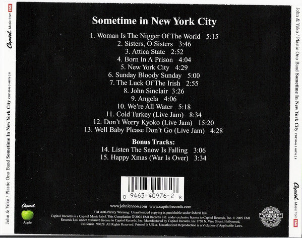 John Lennon & Yoko Ono - Some Time In New York City *CD* | Near Mint (NM) Near Mint (NM) - ROCK / USED *NEAR MINT*