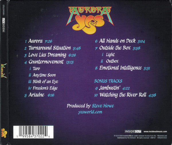Yes - Aurora (CD Inside Out Music ‎– IOM767, Inside Out Music ‎– 19958437022) | USED Near Mint (NM) Excellent+ (EX+) - ROCK / USED *NEAR MINT*