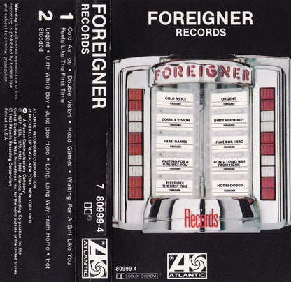 Foreigner - Records *CASSETTE* | Near Mint (NM) Near Mint (NM) - ROCK / USED *NEAR MINT*
