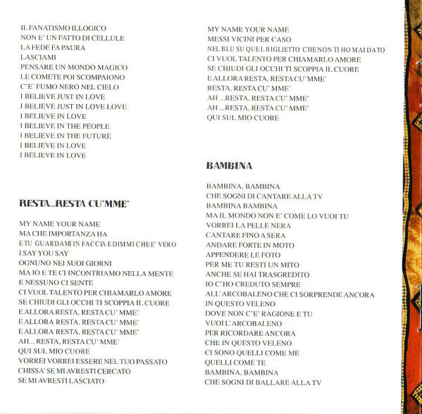Non Calpestare I Fiori Nel Deserto (CD) | Near Mint (NM or M-) Near Mint (NM or M-) - ROCK / USED *NEAR MINT*