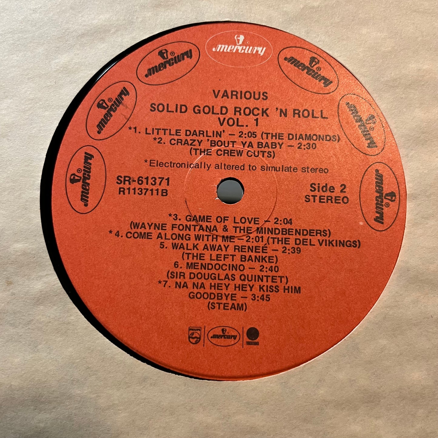 Various - Solid Gold Rock 'N' Roll Volume 1 (VINYL LP MERCURY SR 61371) | Near Mint (NM or M-) Very Good Plus (VG+) - ROCK / USED *NEAR MINT*