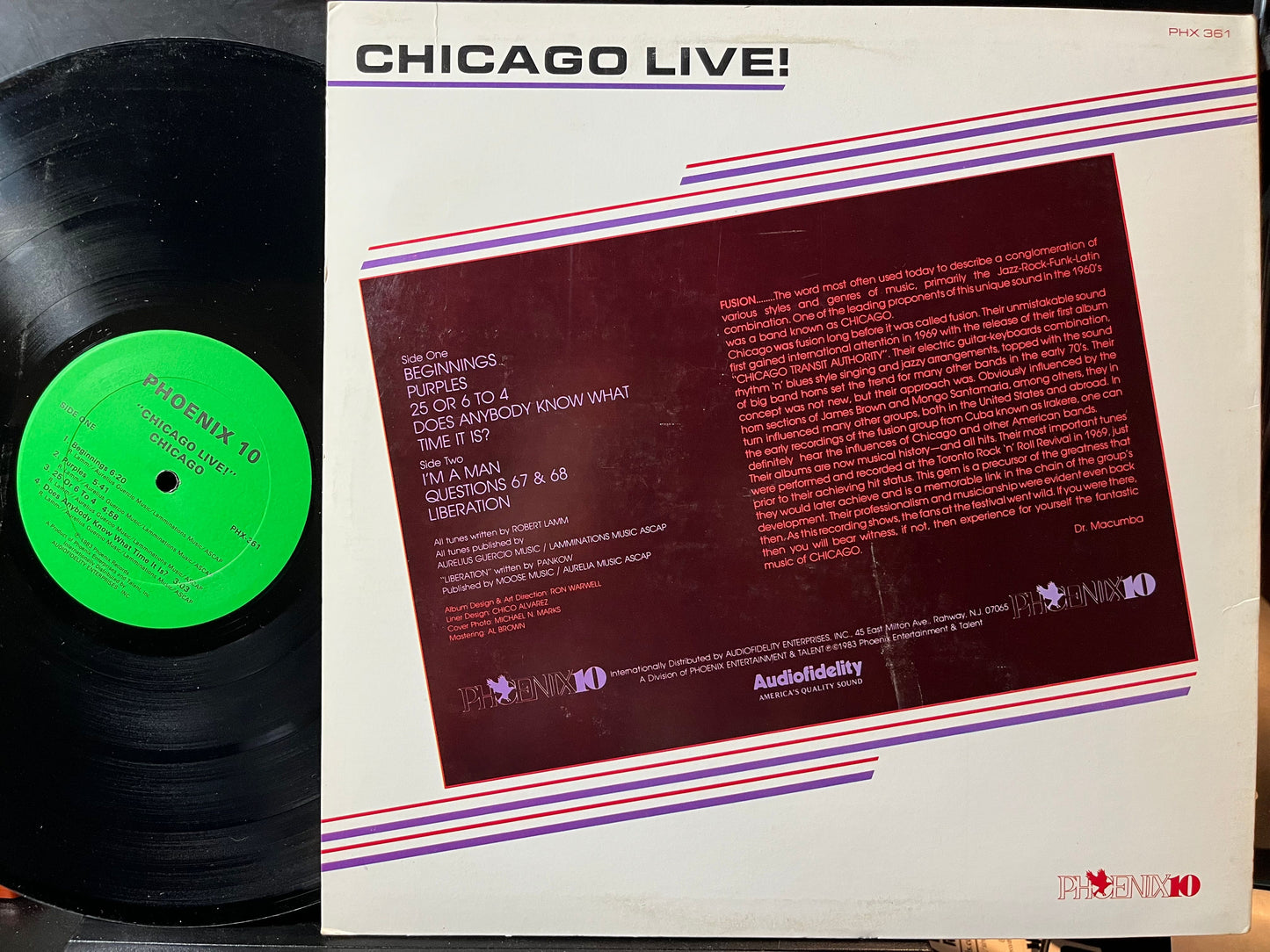 Chicago (2) - Chicago Live (VINYL) | Near Mint (NM) Excellent+ (EX+) - ROCK / USED *NEAR MINT*