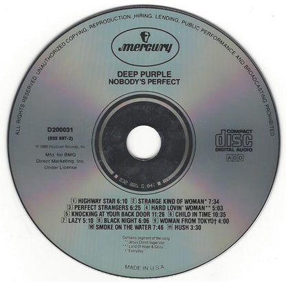 Nobody's Perfect (CD) | Near Mint (NM) Near Mint (NM) - ROCK / USED *NEAR MINT*