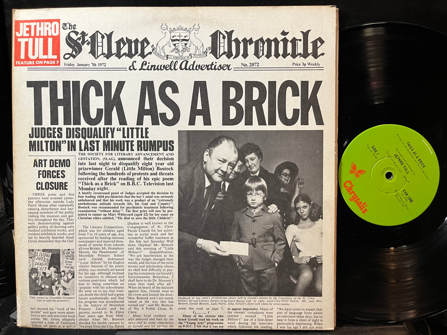 Jethro Tull - Thick As A Brick (VINYL LP CHRYSALIS CHR 1003 1972) | Near Mint (NM or M-) Near Mint (NM) - ROCK / USED *NEAR MINT*
