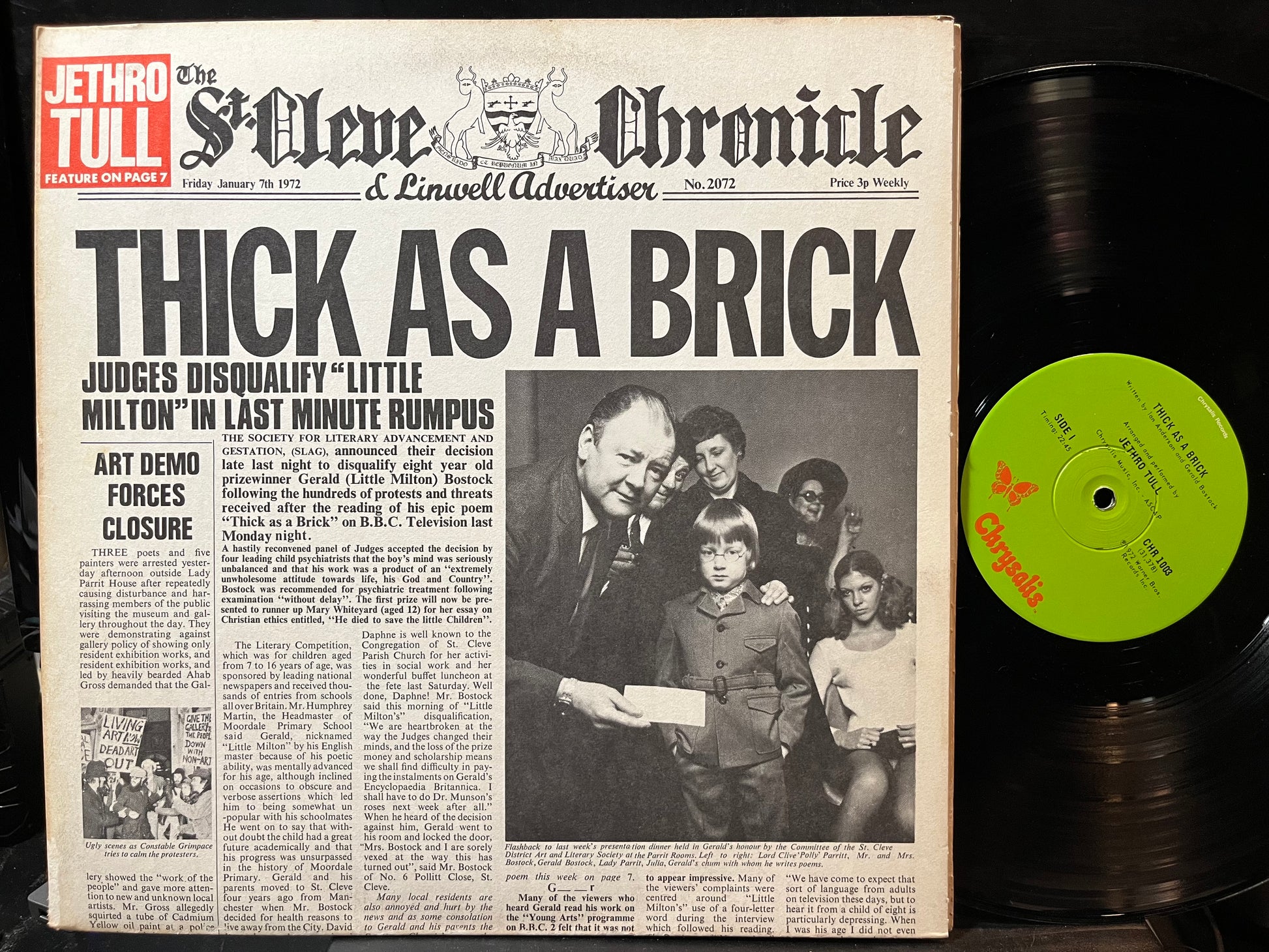 Jethro Tull - Thick As A Brick (VINYL LP CHRYSALIS CHR 1003 1972) | Near Mint (NM or M-) Near Mint (NM) - ROCK / USED *NEAR MINT*