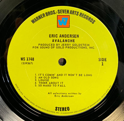 Eric Andersen (2) - Avalanche *TERRE HAUTE* | Near Mint (NM) Excellent (EX) - ROCK / USED *NEAR MINT*
