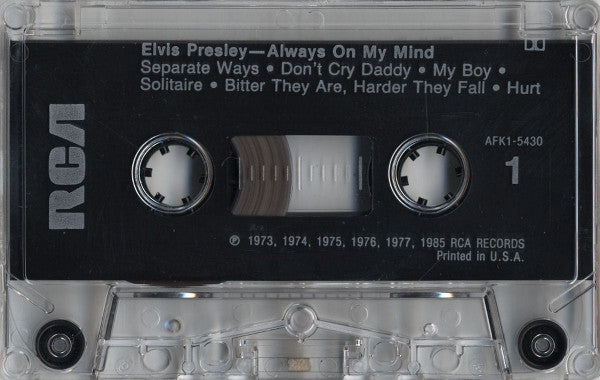Elvis Presley - Always On My Mind (CASSETTE) | Near Mint (NM) Near Mint (NM) - ROCK / USED *NEAR MINT*