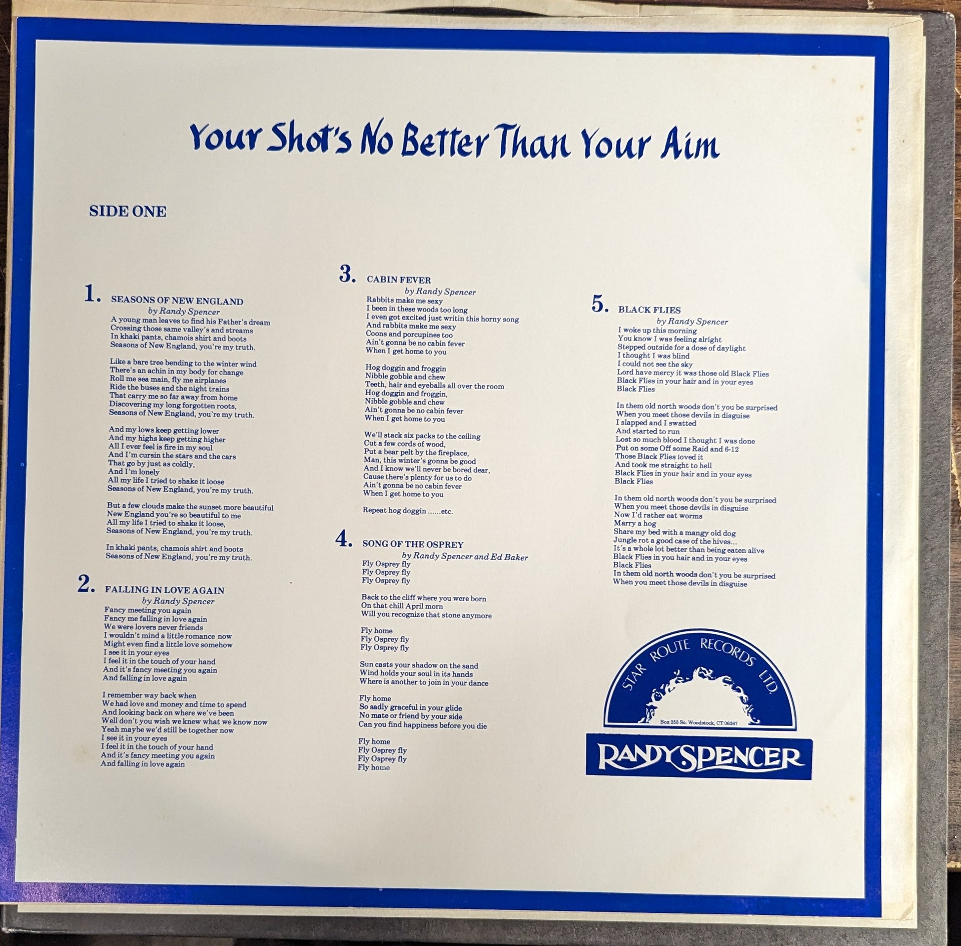 Randy Spencer (3) - Your Shot's No Better Than Your Aim | Near Mint (NM) Near Mint (NM) - ROCK / USED *NEAR MINT*