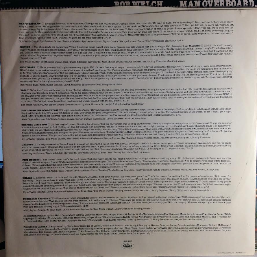 Man Overboard (VINYL) | Near Mint (NM) Near Mint (NM) - ROCK / USED *NEAR MINT*