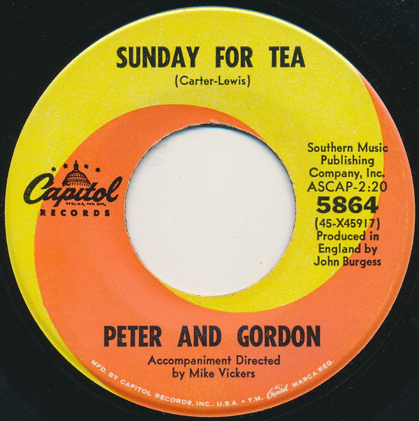 Peter & Gordon - Sunday For Tea | Near Mint (NM) Near Mint (NM) - ROCK / USED *NEAR MINT*