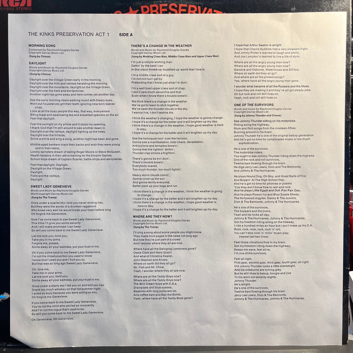 The Kinks - Preservation Act 1 | Near Mint (NM) Excellent (EX) - ROCK / USED *NEAR MINT*