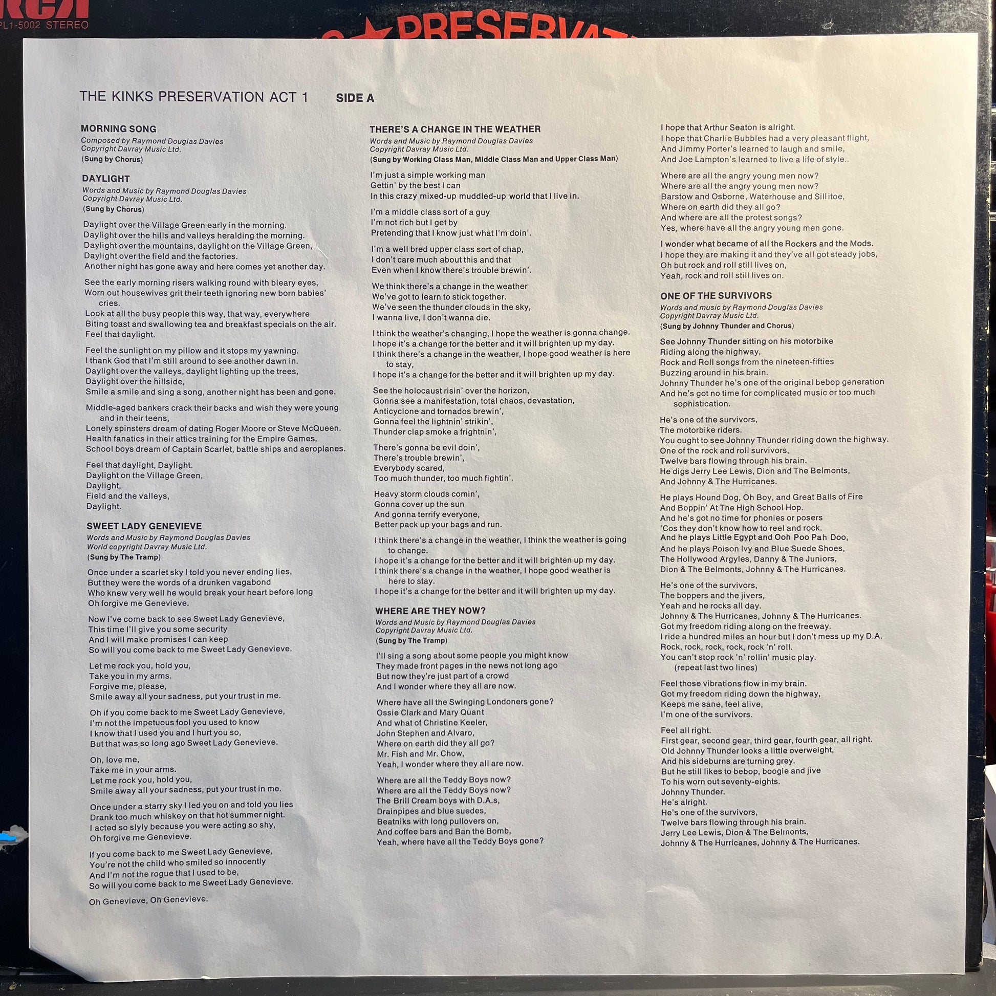 The Kinks - Preservation Act 1 | Near Mint (NM) Excellent (EX) - ROCK / USED *NEAR MINT*
