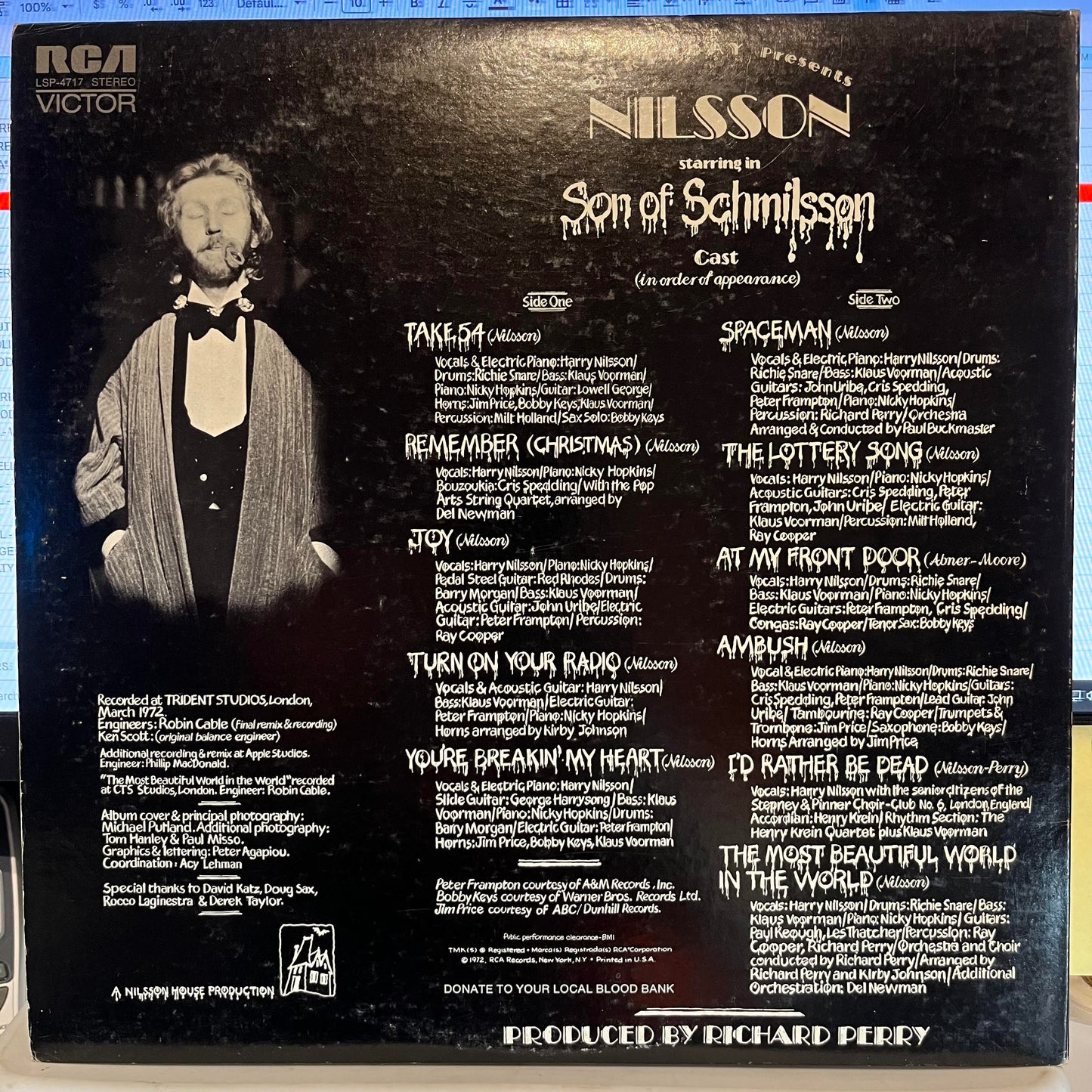 Harry Nilsson - Son Of Schmilsson *INDIANAPOLIS* | Near Mint (NM) Excellent (EX) - ROCK / USED *NEAR MINT*