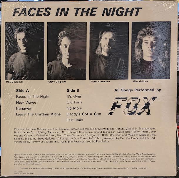 Fox & Company (2) - Faces In The Night (VINYL) | Near Mint (NM) Near Mint (NM) - ROCK / USED *NEAR MINT*