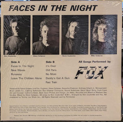 Fox & Company (2) - Faces In The Night (VINYL) | Near Mint (NM) Near Mint (NM) - ROCK / USED *NEAR MINT*