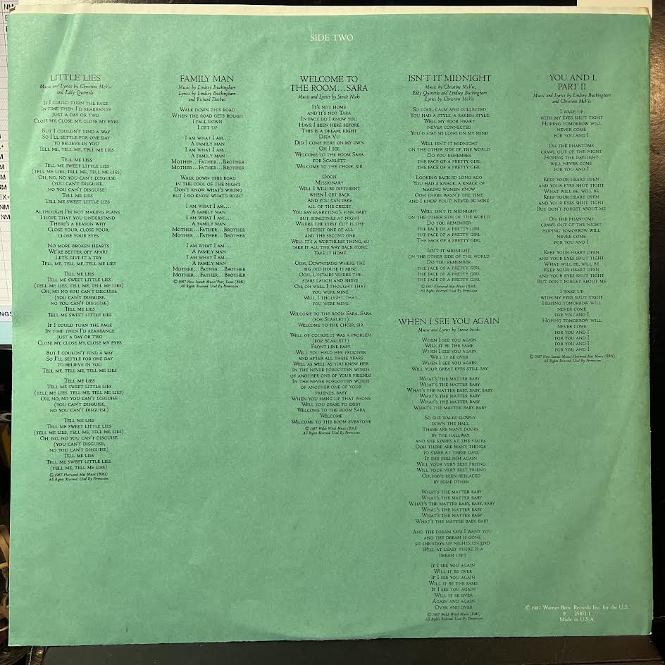 Tango In The Night (VINYL) | Near Mint (NM) Near Mint (NM) - ROCK / USED *NEAR MINT*