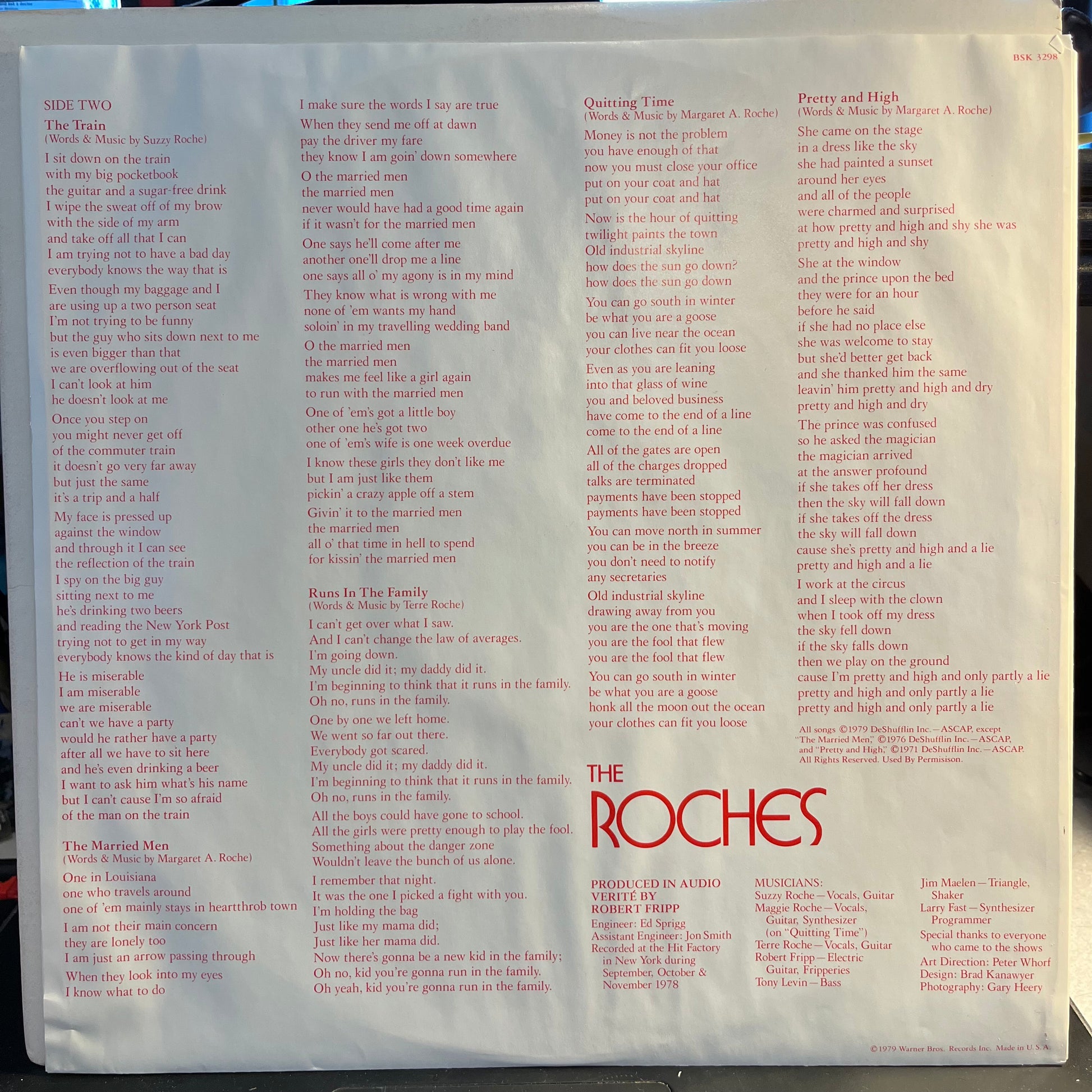 The Roches (VINYL) | Near Mint (NM) Near Mint (NM) - ROCK / USED *NEAR MINT*