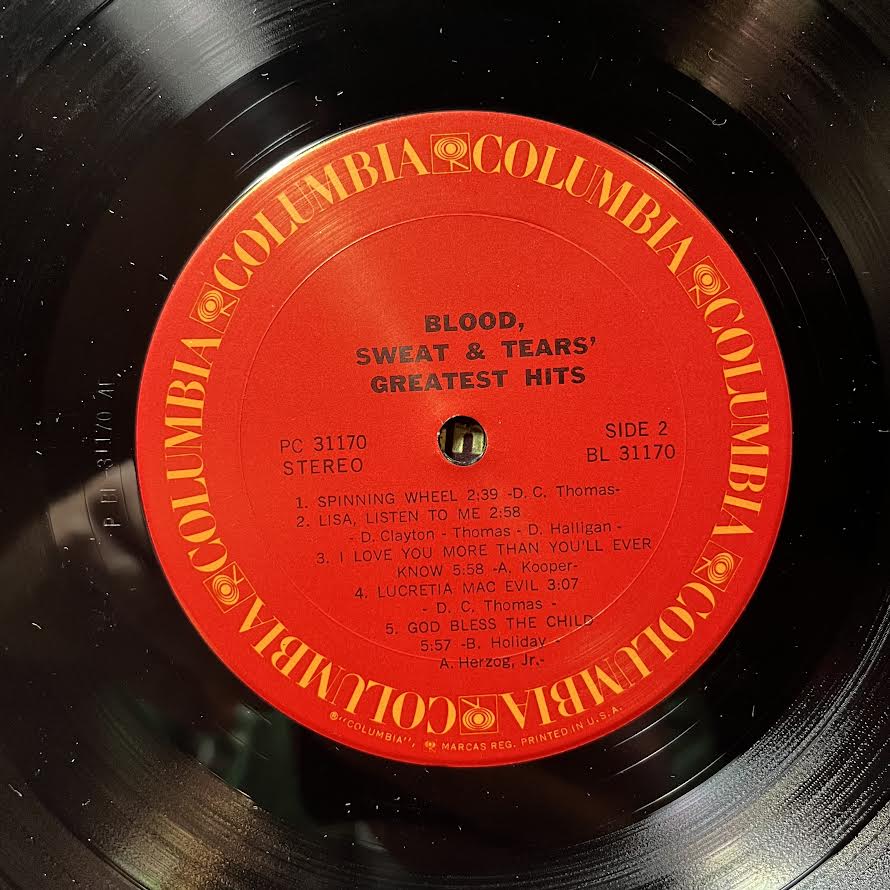Blood, Sweat & Tears Greatest Hits (VINYL) | Near Mint (NM) Excellent (EX) - ROCK / USED *NEAR MINT*