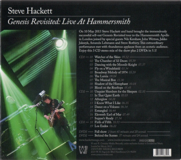 Steve Hackett - Genesis Revisited: Live At Hammersmith (3xCD / 2xDVD) | Near Mint (NM) Near Mint (NM) - ROCK / USED *NEAR MINT*