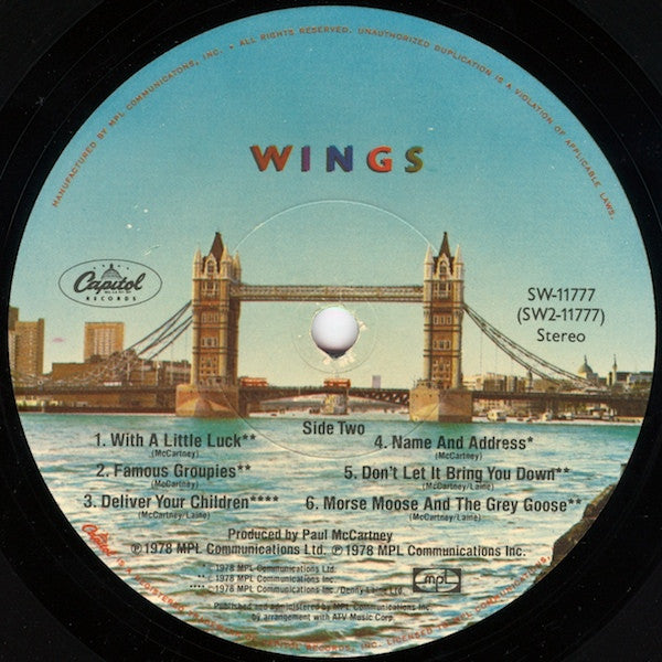Wings (2) London Town *WINCHESTER/POSTER* LP Near Mint (NM or M-) Near Mint (NM or M-)