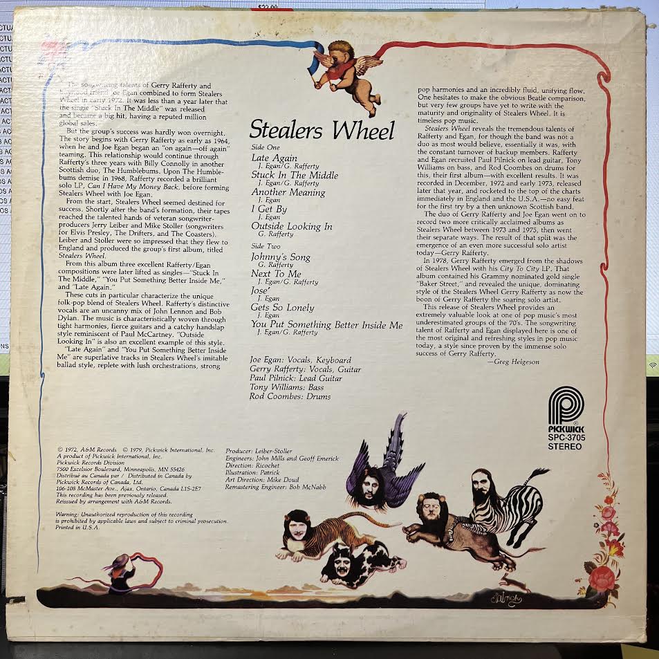 Stealers Wheel (VINYL) | Near Mint (NM) Excellent+ (EX+) - ROCK / USED *NEAR MINT*