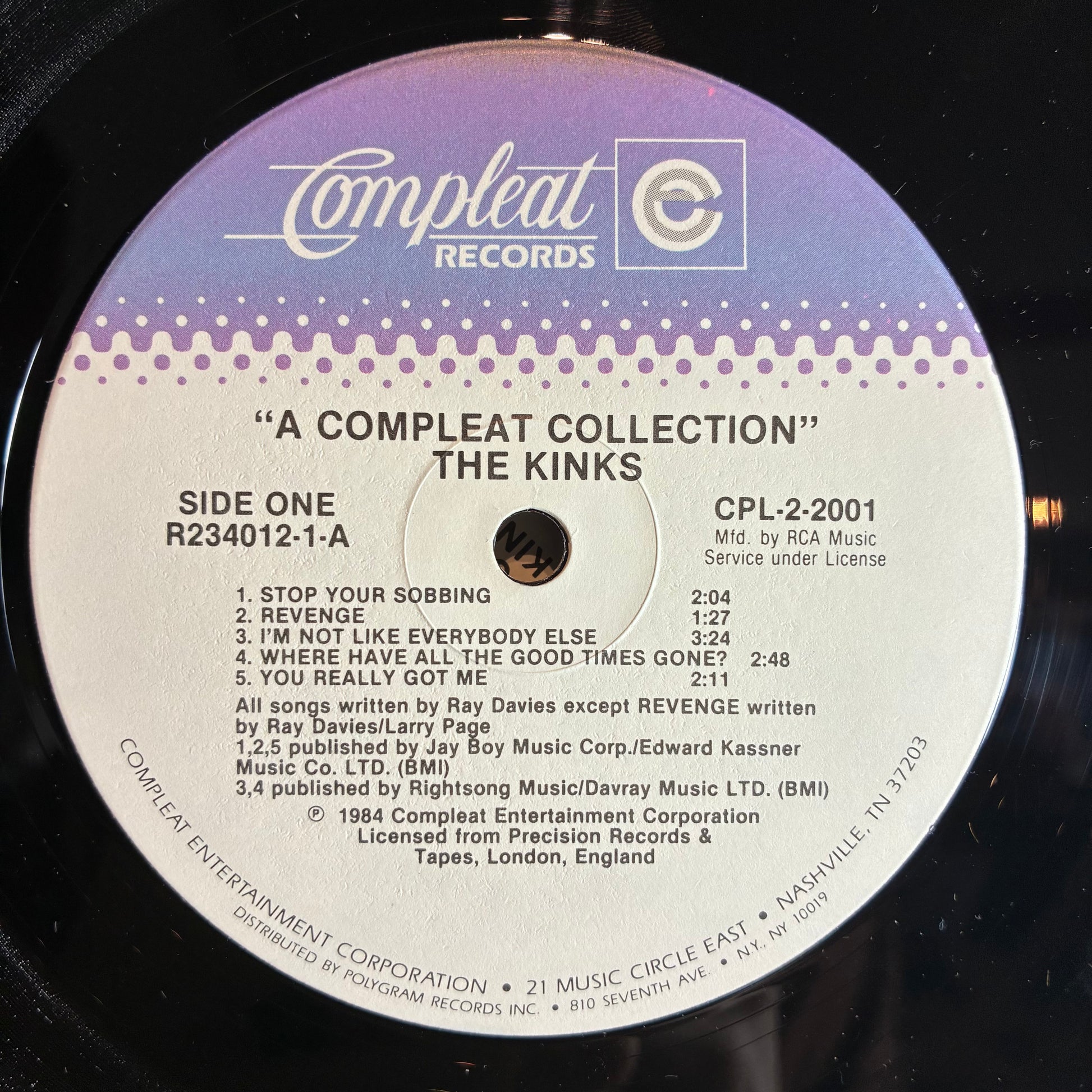 The Kinks - A Compleat Collection (2x VINYL Compleat Records ‎– CPL-2-2001) | - ROCK / USED *NEAR MINT*