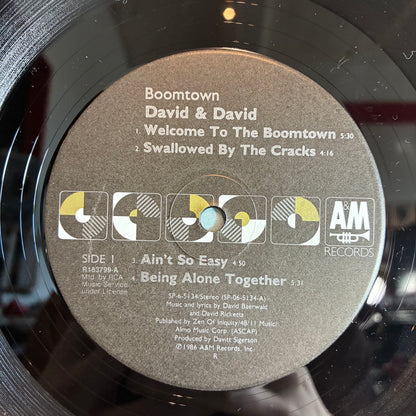 David + David - Boomtown (VINYL) | Near Mint (NM or M-) Excellent+ (EX+) - ROCK / USED *NEAR MINT*