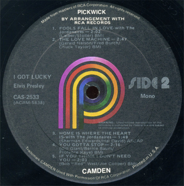 I Got Lucky (VINYL) | Near Mint (NM) Excellent (EX) - ROCK / USED *NEAR MINT*