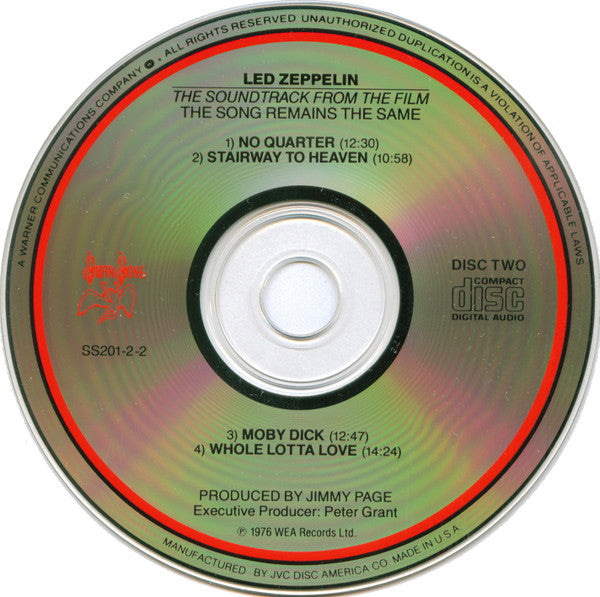 The Soundtrack From The Film The Song Remains The Same (2xCD) | Near Mint (NM) Near Mint (NM) - ROCK / USED *NEAR MINT*