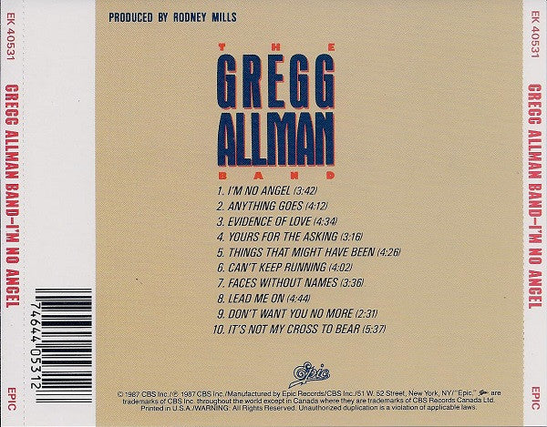 I'm No Angel (CD) | Near Mint (NM) Near Mint (NM) - ROCK / USED *NEAR MINT*