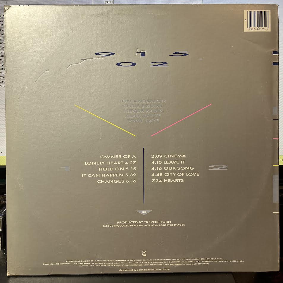 90125 (VINYL) | Near Mint (NM) Excellent+ (EX+) - ROCK / USED *NEAR MINT*