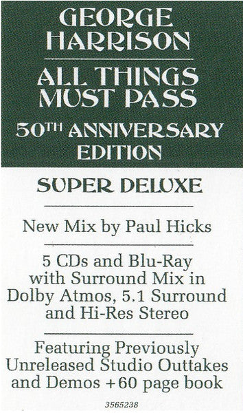 All Things Must Pass (50th Anniversary) (CD BOX SET) | Near Mint (NM) Near Mint (NM) - ROCK / USED *NEAR MINT*