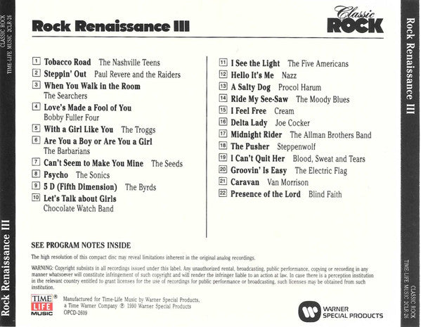 Various - Classic Rock - Rock Renaissance III *CD* | Near Mint (NM) Near Mint (NM) - ROCK / USED *NEAR MINT*