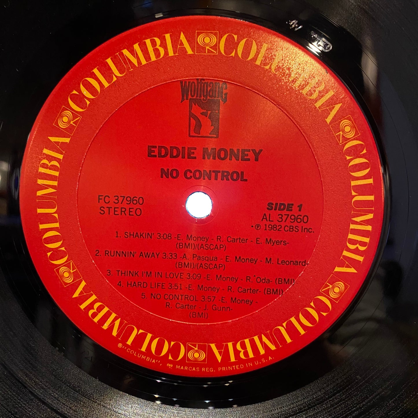 Eddie Money No Control LP Near Mint (NM or M-) Near Mint (NM or M-)