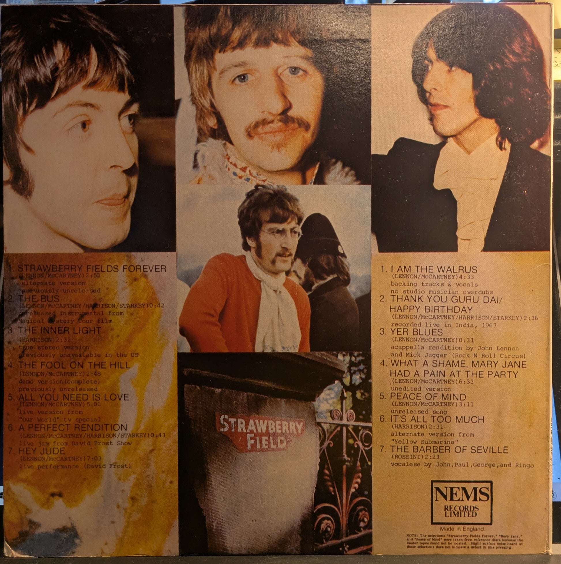 Strawberry Fields Forever (VINYL) | Near Mint (NM) Excellent+ (EX+) - ROCK / USED *NEAR MINT*