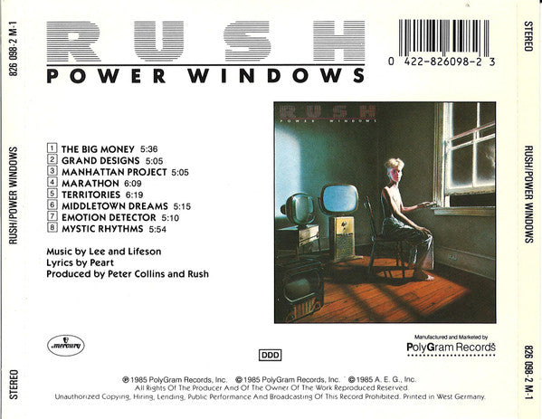 Power Windows (CD) | Near Mint (NM) Near Mint (NM) - ROCK / USED *NEAR MINT*